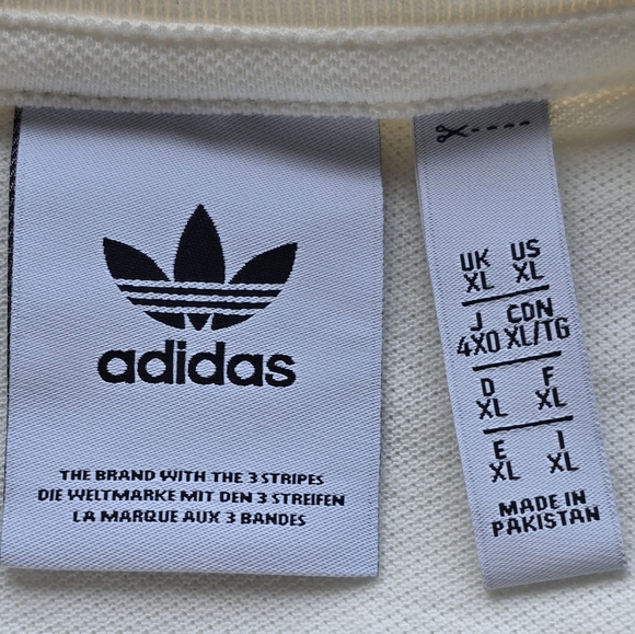 Adidas Men’s Polo Shirt White Blue Graphic Geometric Cotton Size XL - Picture 6 of 11